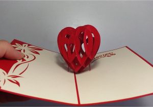 Pop Up Valentine Card Template How to Make 3d Heart Valentine Day Pop Up Card Aoc Craft