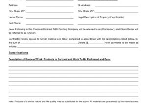 Position Contract Template E Myth Proposal Contract for Painting Services Free Download