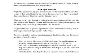 Position Contract Template E Myth the E Myth Summary