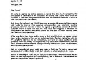 Ppi Claim Template Letter to Bank Mse and which Plea with Fca Not to Add Ppi Deadline
