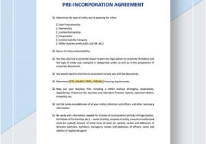 Pre Incorporation Contract Template 175 Legal Templates Download Ready Made Samples