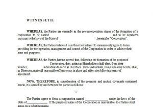 Pre Incorporation Contract Template Premium Legal Documents Download Free Samples Pre