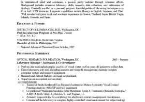 Pre Med Student Resume Medical School Admissions Resume