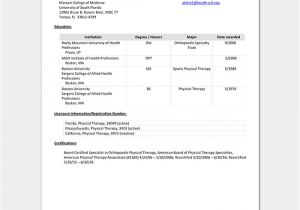 Pre Physical therapy Student Resume Physical therapist Resume Template 10 Free Samples