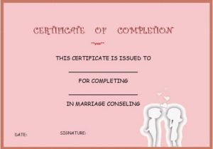 Premarital Counseling Certificate Of Completion Template Certificate Of Completion Template 55 Word Templates