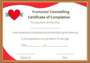 Premarital Counseling Certificate Of Completion Template Free Premarital Counseling Certificate Of Completion
