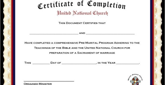 Premarital Counseling Certificate Of Completion Template Marriage Counseling Certificate Of Completion Template