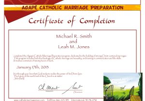 Premarital Counseling Certificate Of Completion Template Online Pre Cana Catholic Marriage Prep