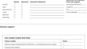 Preoperative Evaluation Template Preoperative Evaluation for Noncardiac Surgery Point Of