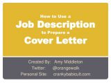 Preparing A Cover Letter for Job Prepare A Cover Letter Using A Job Description