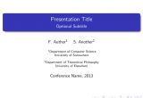 Presentation In Latex Template Conference Presentation Latex Template Sharelatex
