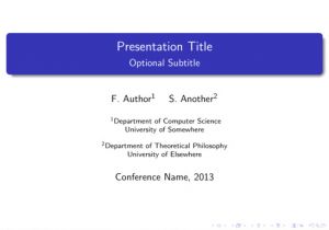 Presentation In Latex Template Conference Presentation Latex Template Sharelatex