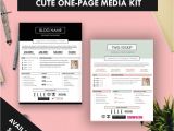 Press Packet Template Cute One Page Media Kit Template Press Kit Pastel Black
