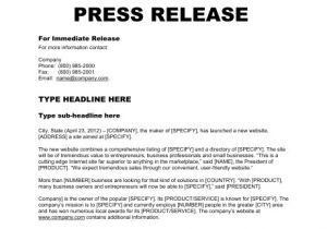 Press Release Brief Template Press Release New Website Template Word Pdf by