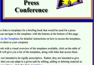 Press Release Brief Template Templates for A Briefing Book Prepared for A Press Conference