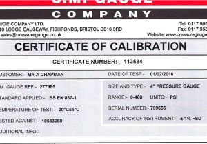 Pressure Gauge Calibration Certificate Template Sentinel Steam Loco 7109 Certified Gauges