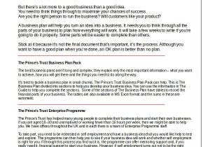 Princess Trust Business Plan Template Writing A Business Plan Prince Trust assignment Of Deed