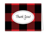 Print A Thank You Card Buffalo Plaid Thank You Cards Free Download Easy to