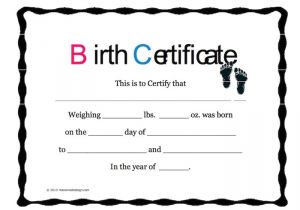Printable Birth Certificate Template 15 Birth Certificate Templates Word Pdf Free