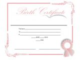 Printable Birth Certificate Template 18 Birth Certificate Templates to Download Sample Templates