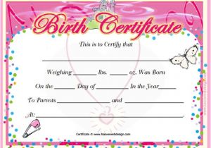 Printable Birth Certificate Template Birth Certificate Template 44 Free Word Pdf Psd