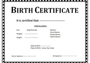 Printable Birth Certificate Template Printable Birth Certificate Template Business