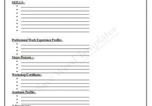 Printable Fill In the Blank Resume form Free Printable Fill In the Blank Resume Templates
