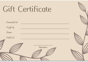 Printable Gift Certificate Template Blank Gift Certificate Template Word Printable Calendar