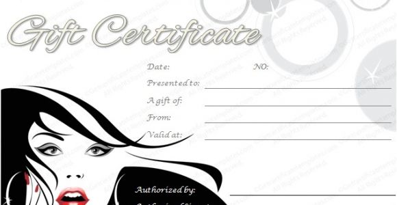 Printable Salon Gift Certificate Templates Printable Spa and Salon Gift Certificate Template