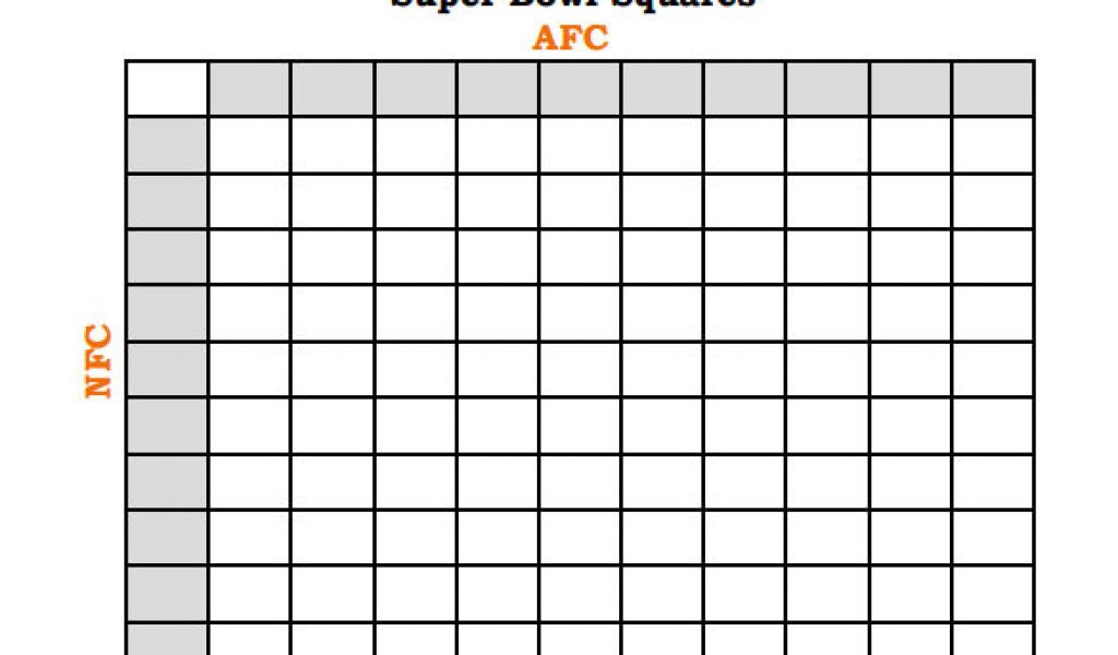 Printable Super Bowl Block Pool Template 19 Football Pool Templates