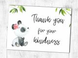 Printable Thank You Card Template Printable Thank You Card Panda Girl Thank You for Your