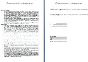 Privacy Contract Template Confidentiality Agreement Template Free Agreement and