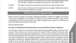 Private Investigator Surveillance Report Template Private Investigator Report Template Document Downloads