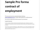 Pro forma Contract Template Sample Proforma Employment Contract Start Up Donut
