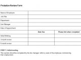 Probation Meeting Template Probation Review form Template Bizorb