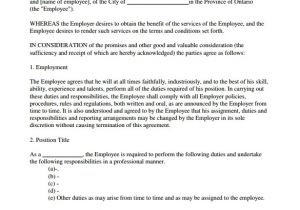 Probationary Employment Contract Template Employment Contract 9 Download Documents In Pdf Doc