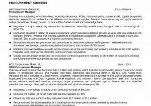 Procurement Coordinator Resume Sample Procurement Manager Resume