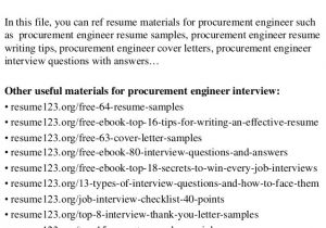 Procurement Engineer Resume top 8 Procurement Engineer Resume Samples