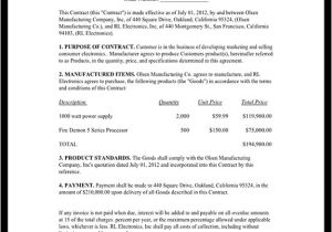 Production Company Contract Template Production Agreement Production Contract Template with