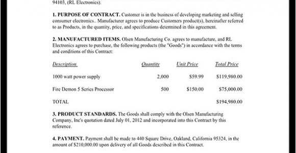 Production Company Contract Template Production Agreement Production Contract Template with