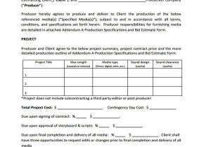 Production Company Contract Template Production Contract Template 9 Free Word Pdf format