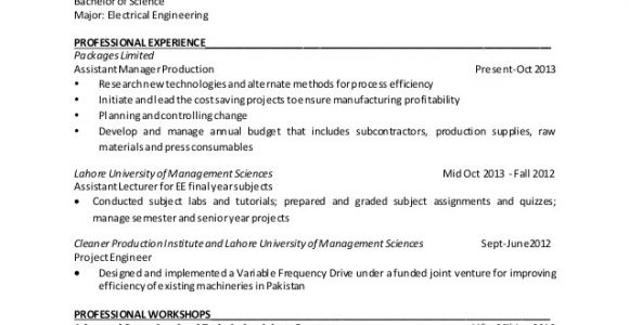 Production Engineer Resume Doc Subayyal Najeeb Manufacturing Engineer Resume 39