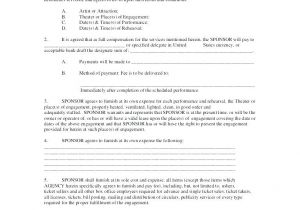 Professional athlete Contract Template Contract Of Engagement Template