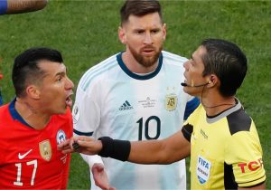 Professional Football Yellow Card Fine Lionel Messi Claims Corruption after Red Card at Copa America