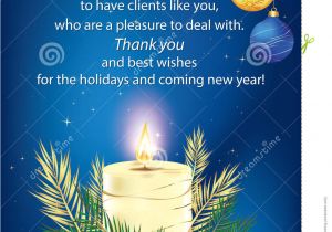 Professional Holiday Greeting Card Messages Thank You Blue Business Greeting Card Stock Illustration