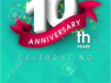 Professional Invitation Card Background Design 10 Years Anniversary Invitation Card or Emblem Celebration