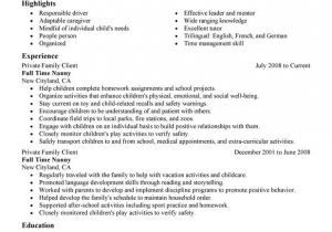 Professional Nanny Resume Full Time Nanny Resume Examples Free to Try today