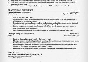 Professional Nanny Resume Nanny Resume Sample Writing Guide Resume Genius