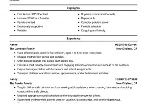 Professional Nanny Resume Personal Services Resume Examples Personal Services