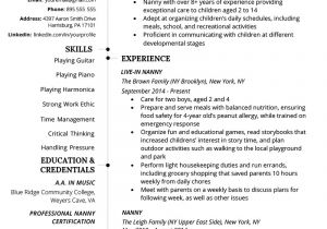 Professional Nanny Resume Professional Nanny Resume Templates Professional Nanny